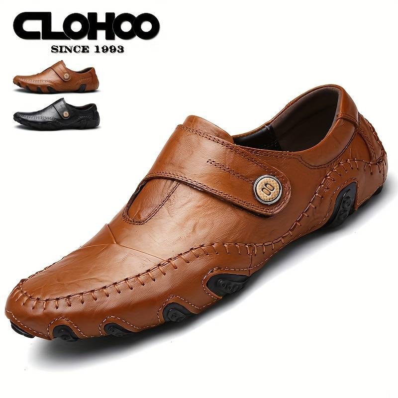 CLOHOO Retro Casual Handmade Comfortable Loafers